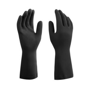 Luva Proteção Química Latex Natural Preta Anti Derrapante