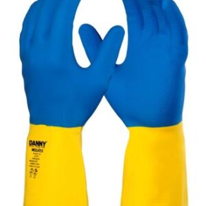 Luva Látex/Neoprene Azul/Amarela Antiderrapante Neolátex